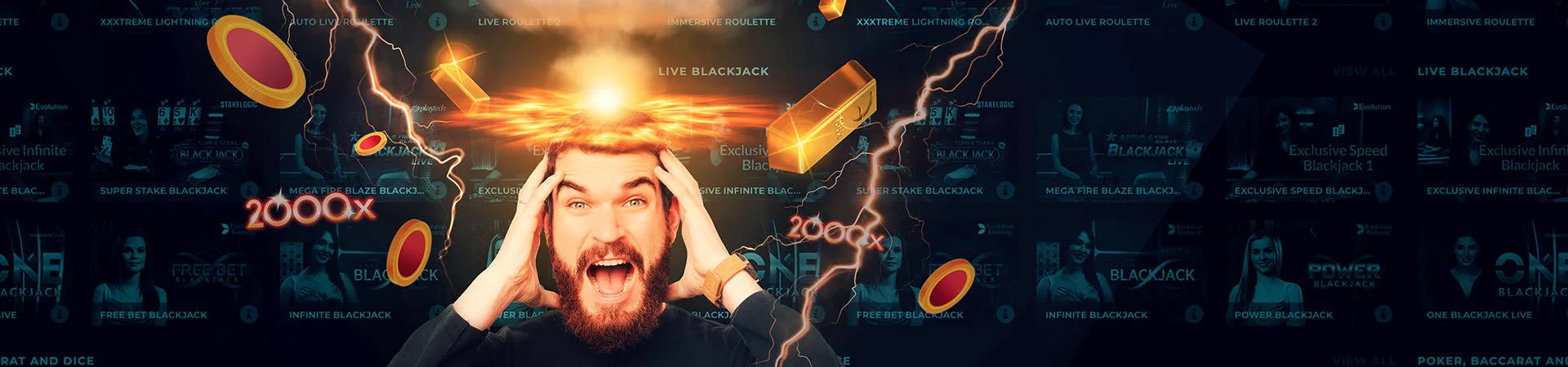 21.co.uk publisher artwork featuring live-casino game tiles
